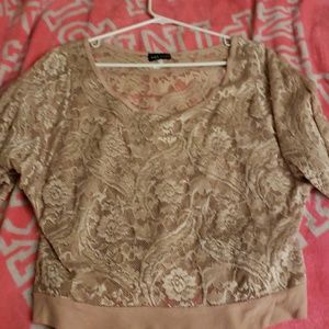 Rose lace crop top.